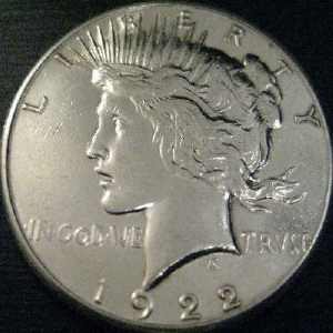 Peace Silver Dollar - Obverse View.