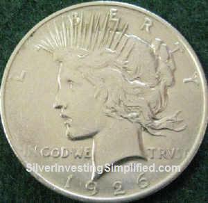 Peace silver dollar after cleaning.