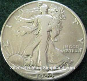 Walking Liberty half-dollar after cleaning.