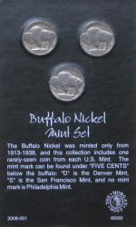 Buffalo/Indian Head Nickel Set - Reverse View